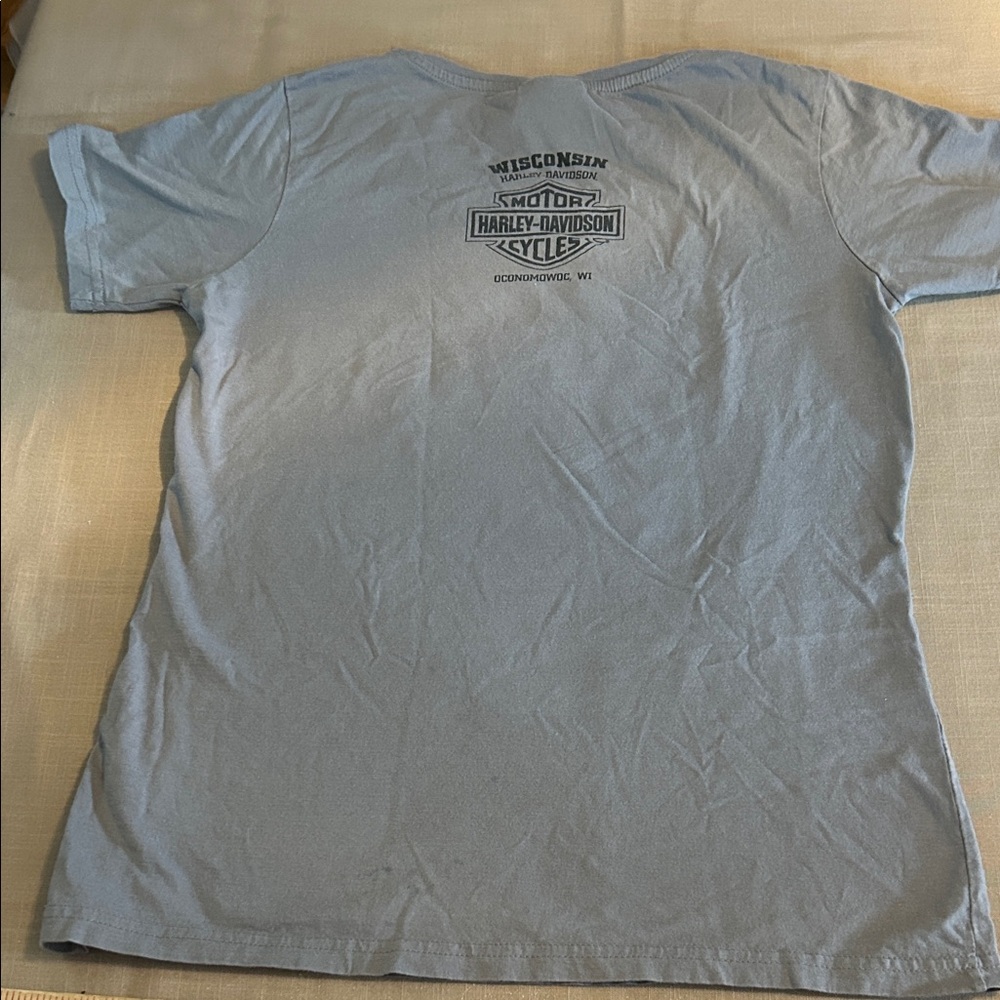 EUC Harley-Davidson Blue 'Ride Free' Tee - Picture 6 of 7